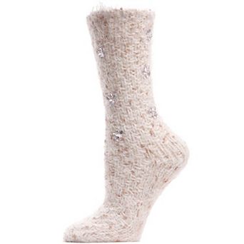 Floral Rhinestone Gems Nonskid Crew Socks