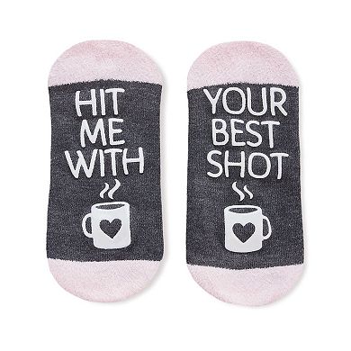 Coffee Drinker Fuzzy Low-Cut Non-Skid Socks