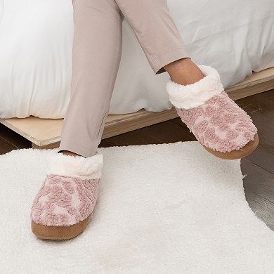 Women's isotoner Memory Foam Faux Fur Isla Cheetah Bootie Comfort Slippers