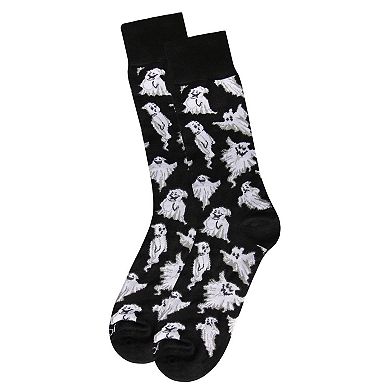 Men's Halloween Cool Ghoul Ghost Novelty Crew Sock