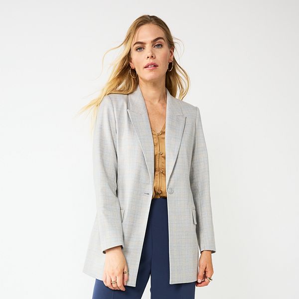 Women's Nine West Single-Button Longline Blazer