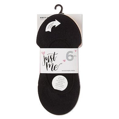 6 Pairs Women's Barely There Micro Liner No-show Socks
