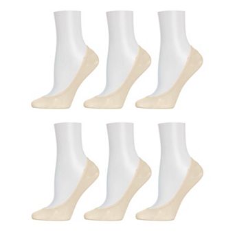 6 Pairs Women's Barely There Micro Liner No-show Socks