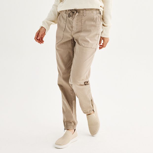 Petite Sonoma Goods For Life Mid Rise Utility Joggers Pants