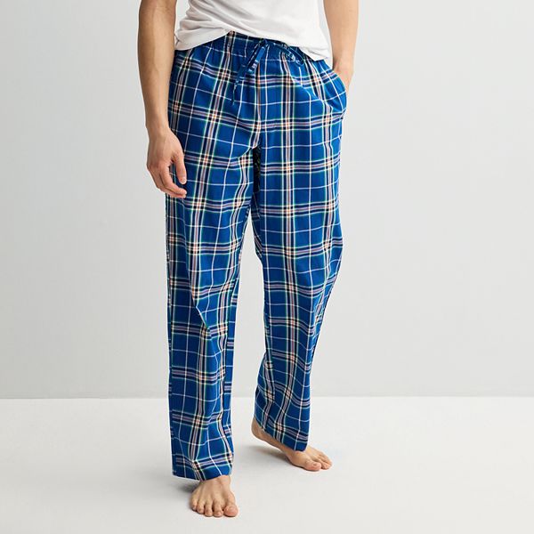 Men's Sonoma Goods For Life® Woven Pajama Pants - Indigo Multi Plaid (S)
