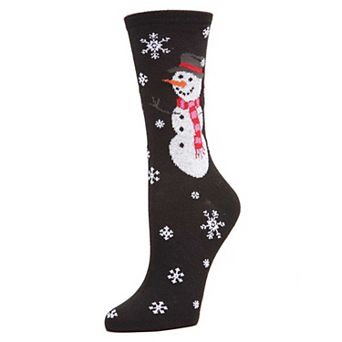 Women's Jolly Old Snowman Christmas Crew Socks