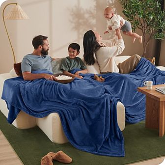 Bare Home Giant Oversized 10' X 10' Microplush Fleece Blanket