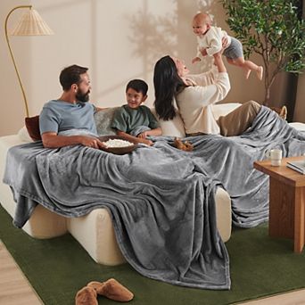 Bare Home Giant Oversized 10' X 10' Microplush Fleece Blanket