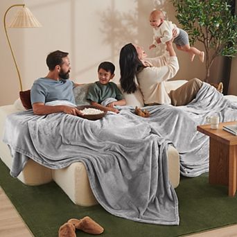 Bare Home Giant Oversized 10' X 10' Microplush Fleece Blanket