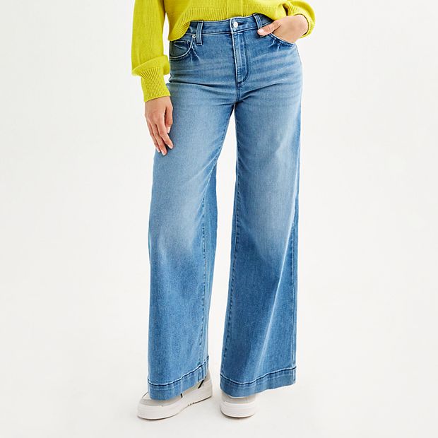 Petite Sonoma Goods For Life Premium High Rise Wide Leg Jeans