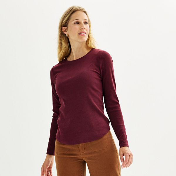 Women's Sonoma Goods For Life® Ribbed Long Sleeve Tee