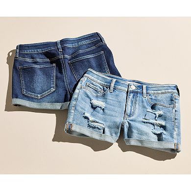 Juniors' SO® Low-Rise Jean Shortie Shorts