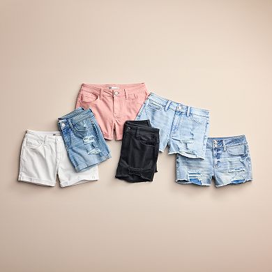 Juniors' SO® Low-Rise Jean Shortie Shorts