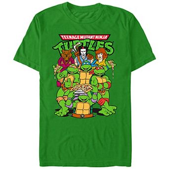 Men's Teenage Mutant Ninja Turtles Pizza Eating Poster Graphic Tee