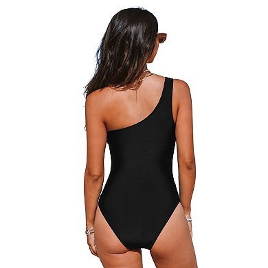Women's CUPSHE Asymmetrical Neckline Tummy Control One-Piece Swimsuit