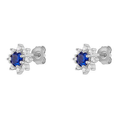 PRIMROSE Birthstone Cubic Zirconia Flower Stud Earrings