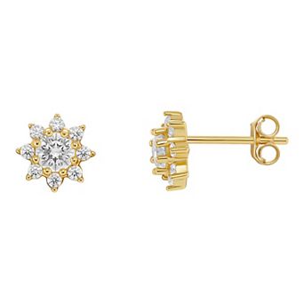 PRIMROSE Birthstone Cubic Zirconia Flower Stud Earrings