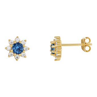 PRIMROSE Birthstone Cubic Zirconia Flower Stud Earrings