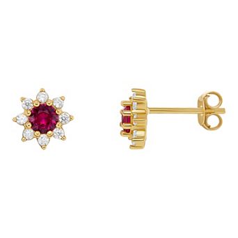 PRIMROSE Birthstone Cubic Zirconia Flower Stud Earrings