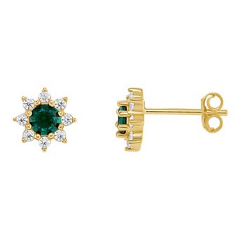 PRIMROSE Birthstone Cubic Zirconia Flower Stud Earrings