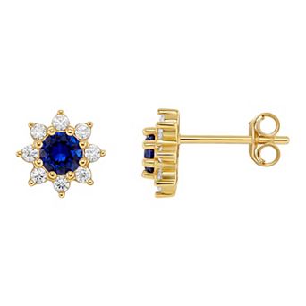PRIMROSE Birthstone Cubic Zirconia Flower Stud Earrings