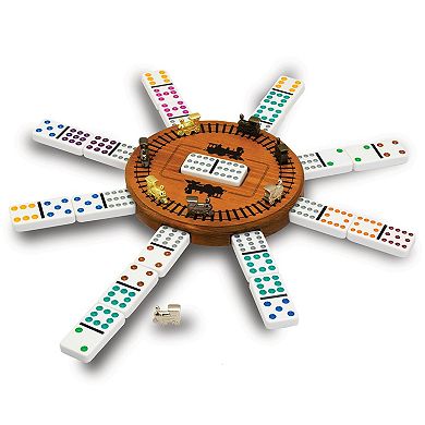 New Entertainment Heirloom Mexican Train Dominoes Game Set