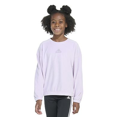 Girls 7-16 adidas Ribbed Velour Crewneck Pullover Sweatshirt