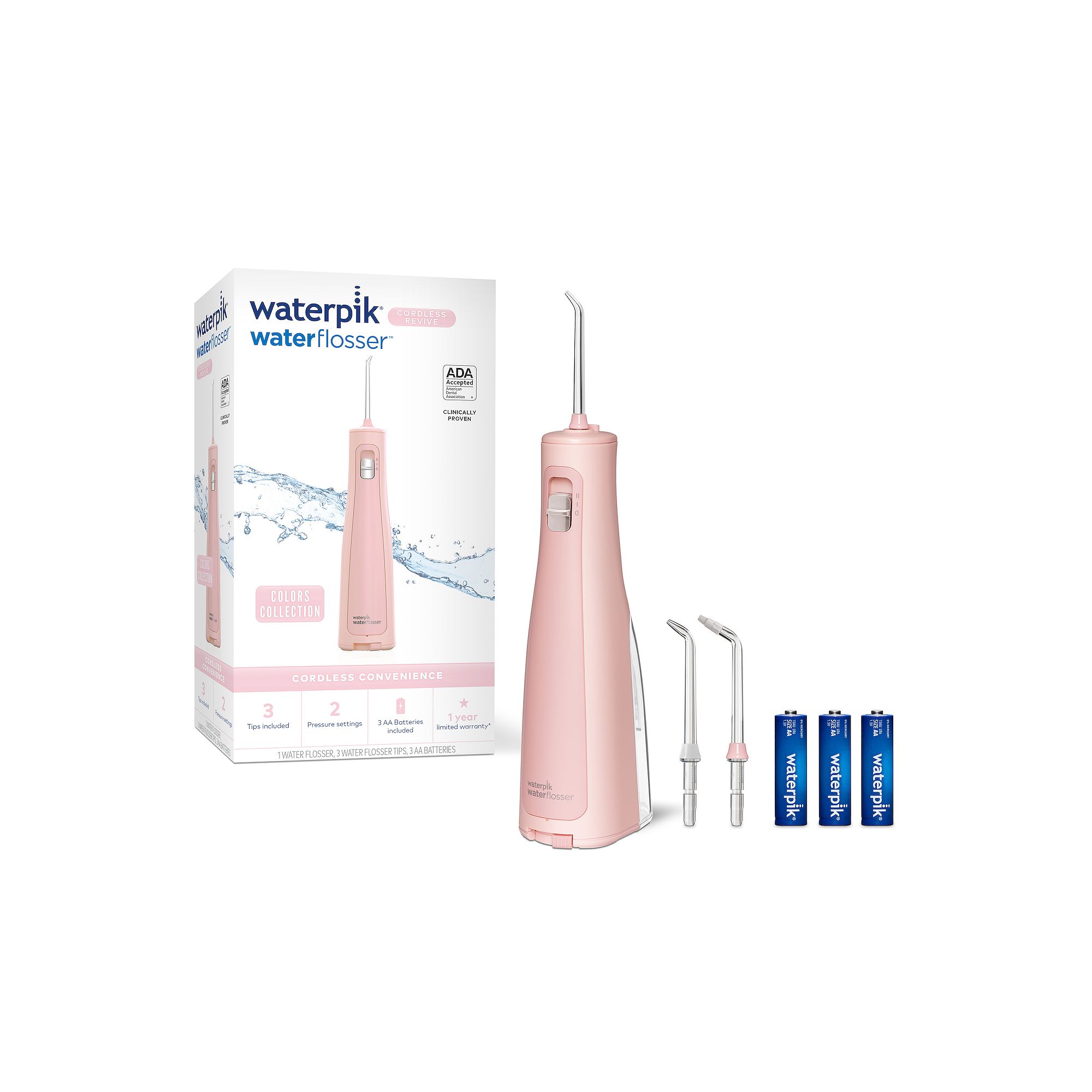 Waterpik Cordless Revive Water Flosser, Pink