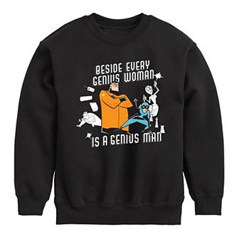 Boys 8-20 Danny Phantom Genius Woman And Man Fleece Sweatshirt