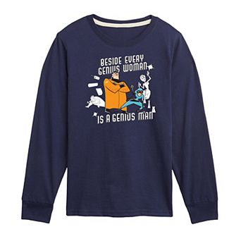 Boys 8-20 Danny Phantom Genius Womand And Man Long Sleeve Graphic Tee