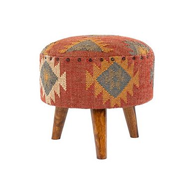 Huttschlag Rustic Dark Red Stool Furniture Piece