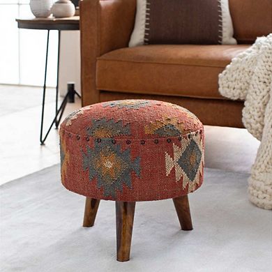 Huttschlag Rustic Dark Red Stool Furniture Piece