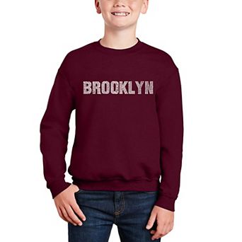 Brooklyn Neighborhoods - Boy's Word Art Crewneck Sweatshirt