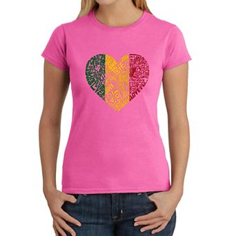 One Love Heart - Womens Word Art T-shirt