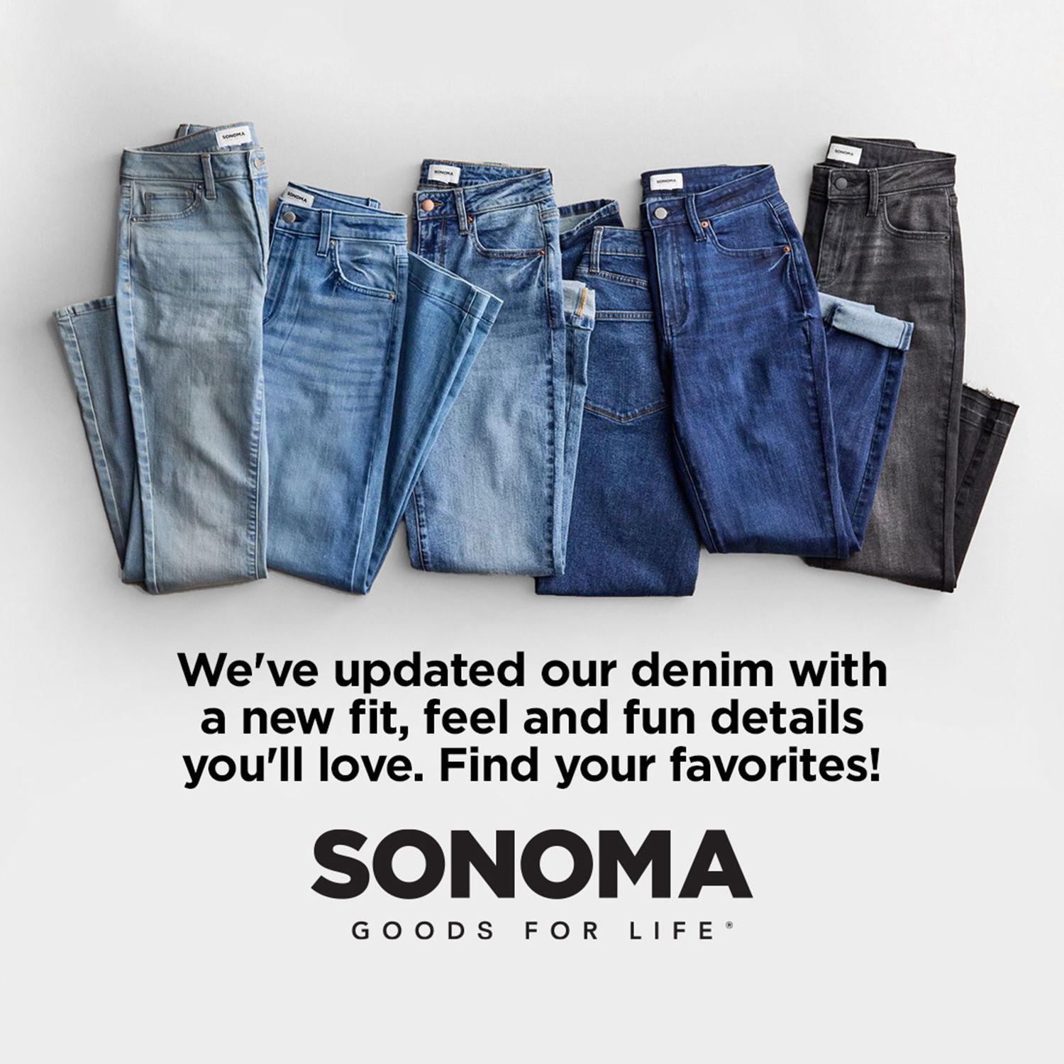 Jean Femme Sonoma Mi-hauteur Bootcut Stretch - Gris Denim, Tailles 22W Et 24W