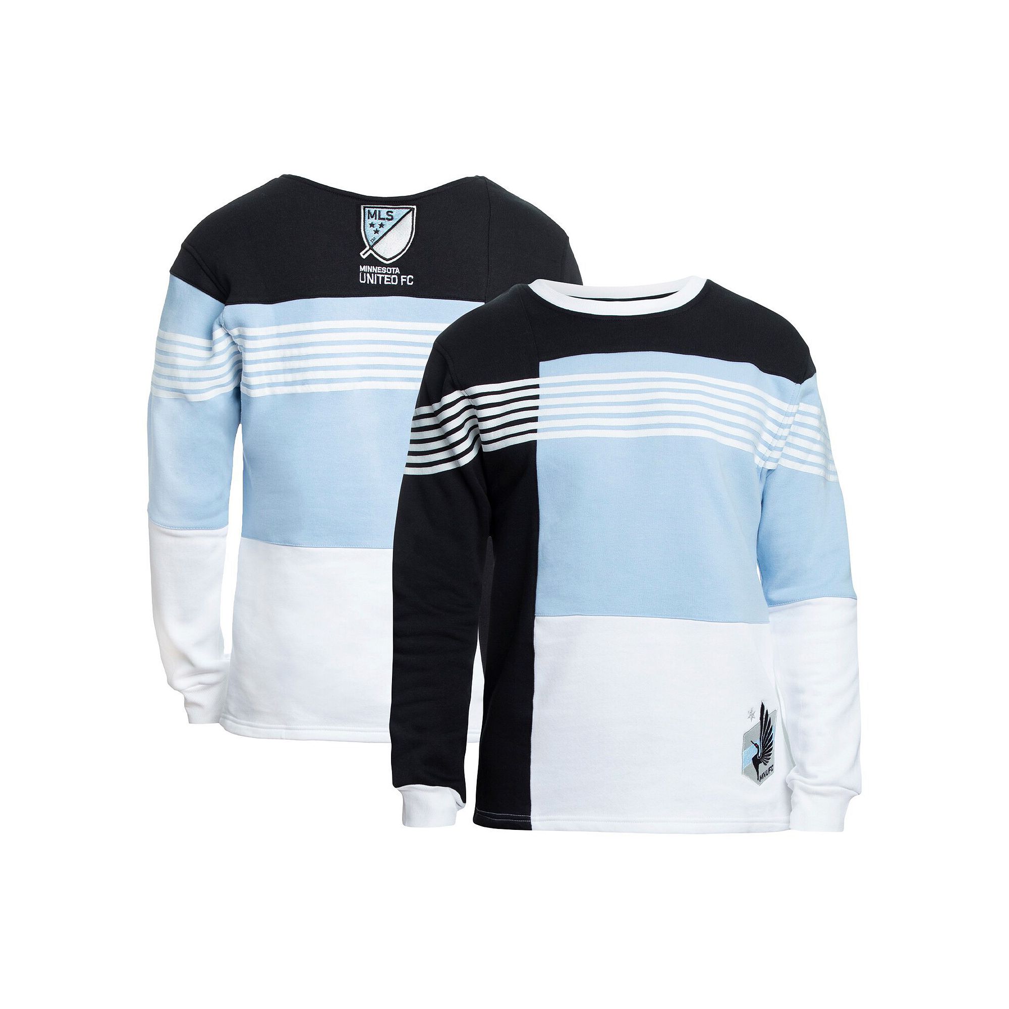 Mens Grungy Gentleman Black Minnesota United FC Color-Block Pullover Sweat