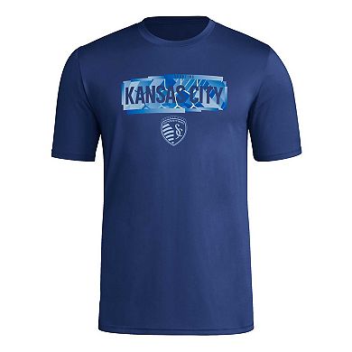 Men's adidas Navy Sporting Kansas City Local Pop AEROREADY T-Shirt