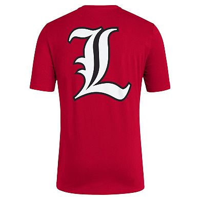 Men's adidas Red Louisville Cardinals Reverse Retro Baseball 2 Hit T-Shirt