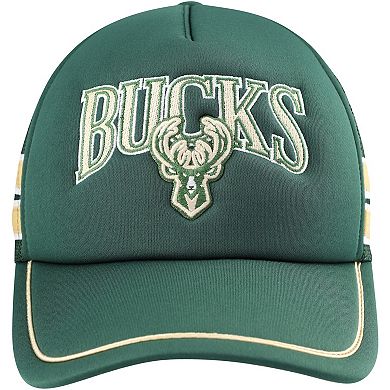 Men's '47 Hunter Green Milwaukee Bucks Sidebrand Stripes Trucker Adjustable Hat