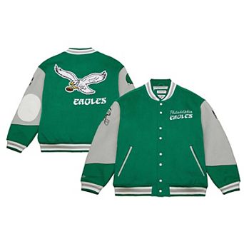 Unisex Mitchell & Ness Kelly Green Philadelphia Eagles Varsity Team Full-Snap Jacket