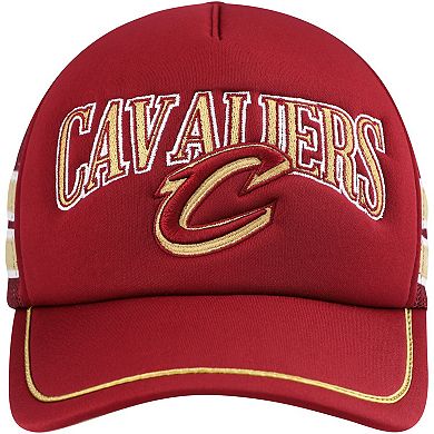 Men's '47 Wine Cleveland Cavaliers Sidebrand Stripes Trucker Adjustable Hat