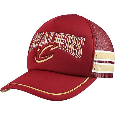 Men's '47 Wine Cleveland Cavaliers Sidebrand Stripes Trucker Adjustable Hat