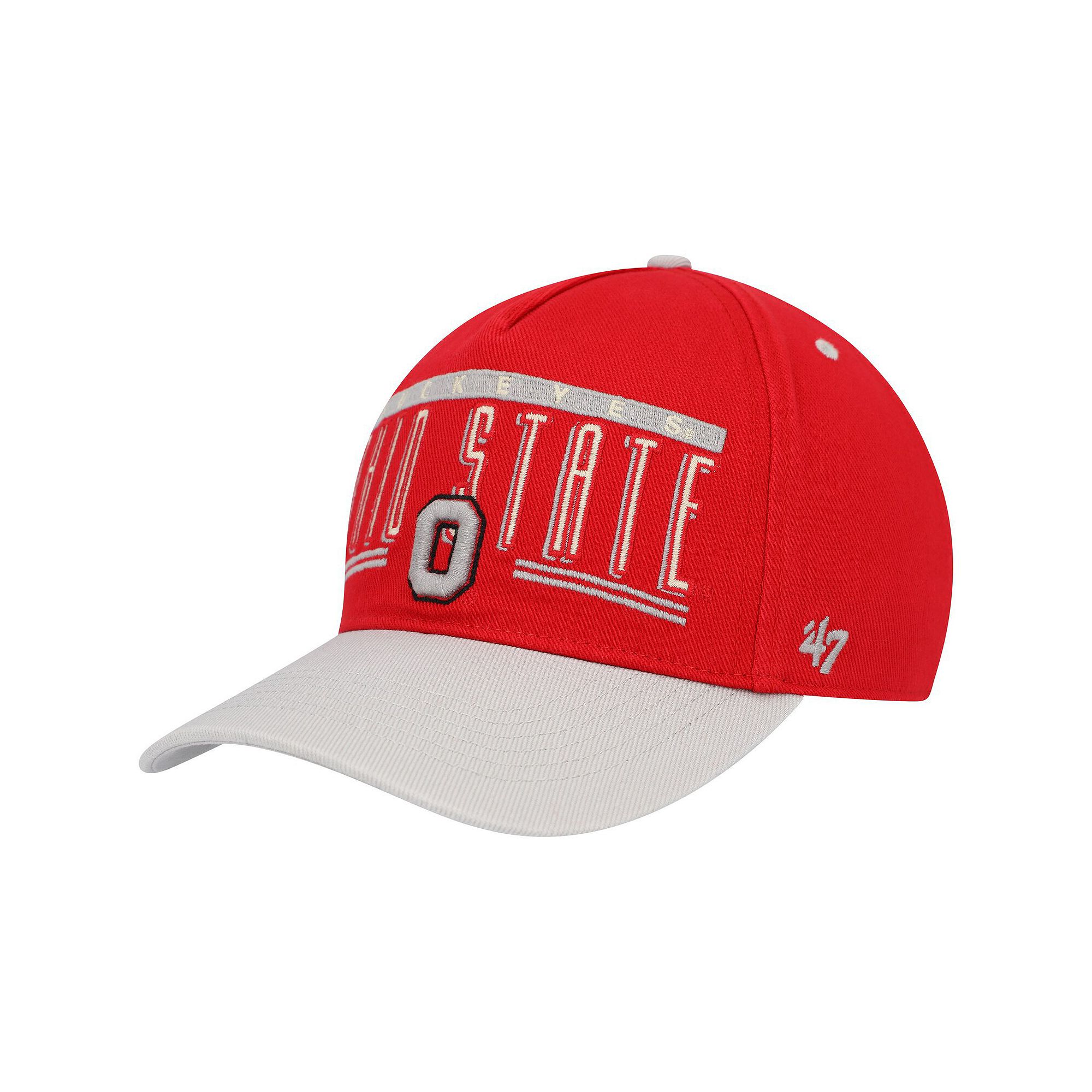 Mens 47 Scarlet Ohio State Buckeyes Double Header Hitch Adjustable Hat, R