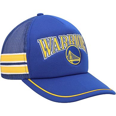 Men's '47 Royal Golden State Warriors Sidebrand Stripes Trucker Adjustable Hat