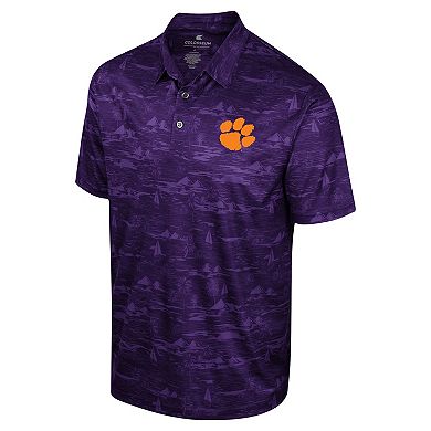 Men's Colosseum Purple Clemson Tigers Daly Print Polo
