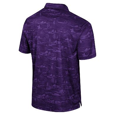 Men's Colosseum Purple Clemson Tigers Daly Print Polo