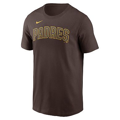 Men's Nike Brown San Diego Padres Fuse Wordmark T-Shirt