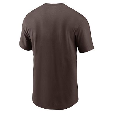 Men's Nike Brown San Diego Padres Fuse Wordmark T-Shirt