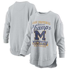 Champion University of Michigan Women's White Reverse Weave Cropped  Crewneck Sweatshirt