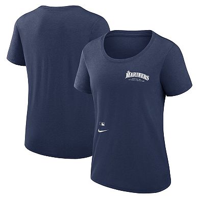 Women's Nike Navy Seattle Mariners Authentic Collection Performance Scoop Neck T-Shirt
